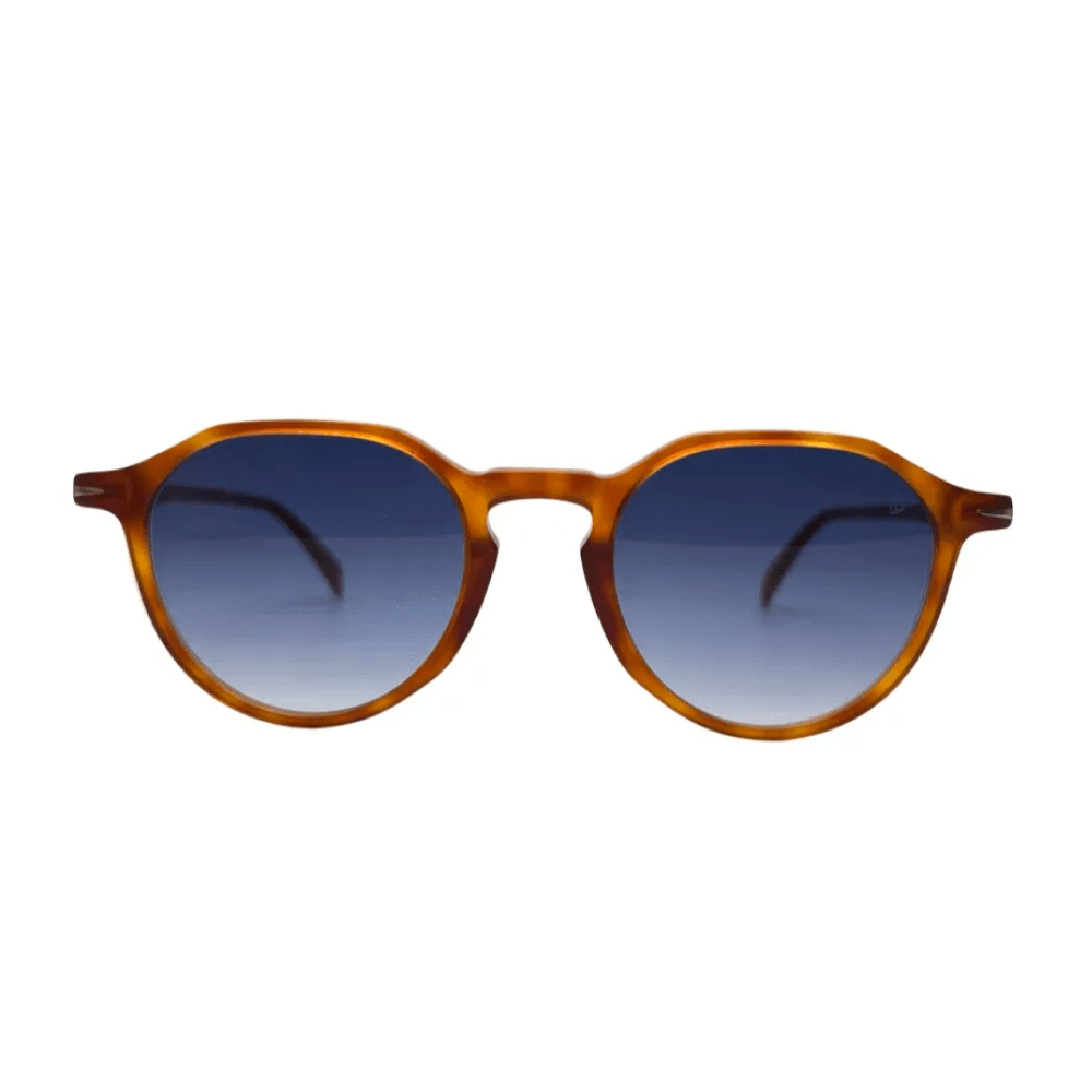 Óculos de Sol David Beckham 1217/S Masculino Redondo Acetato Havana