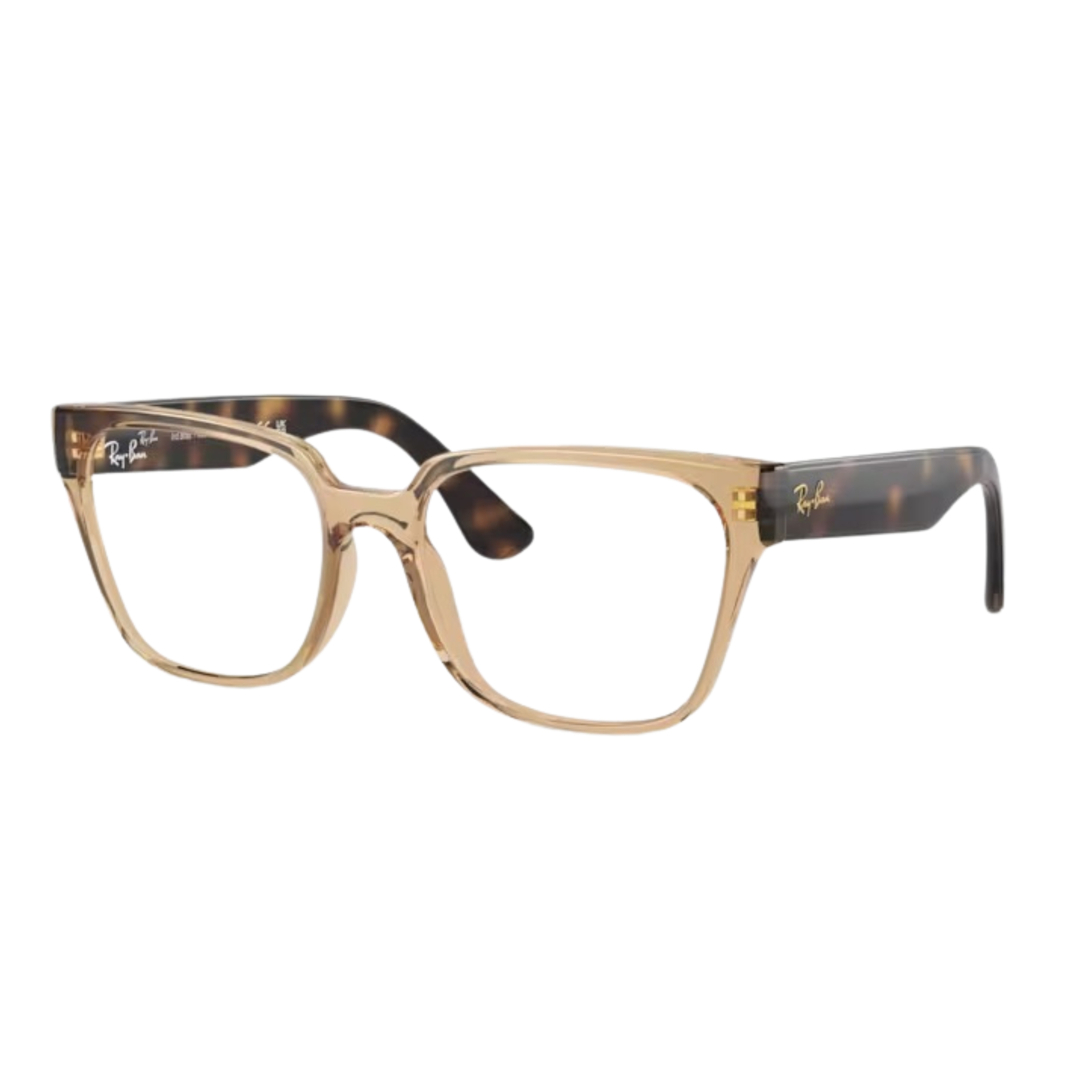 Armação de Óculos de Grau Feminino Ray-Ban Quadrado RX7242L 8348 Cor Caramelo/Havana