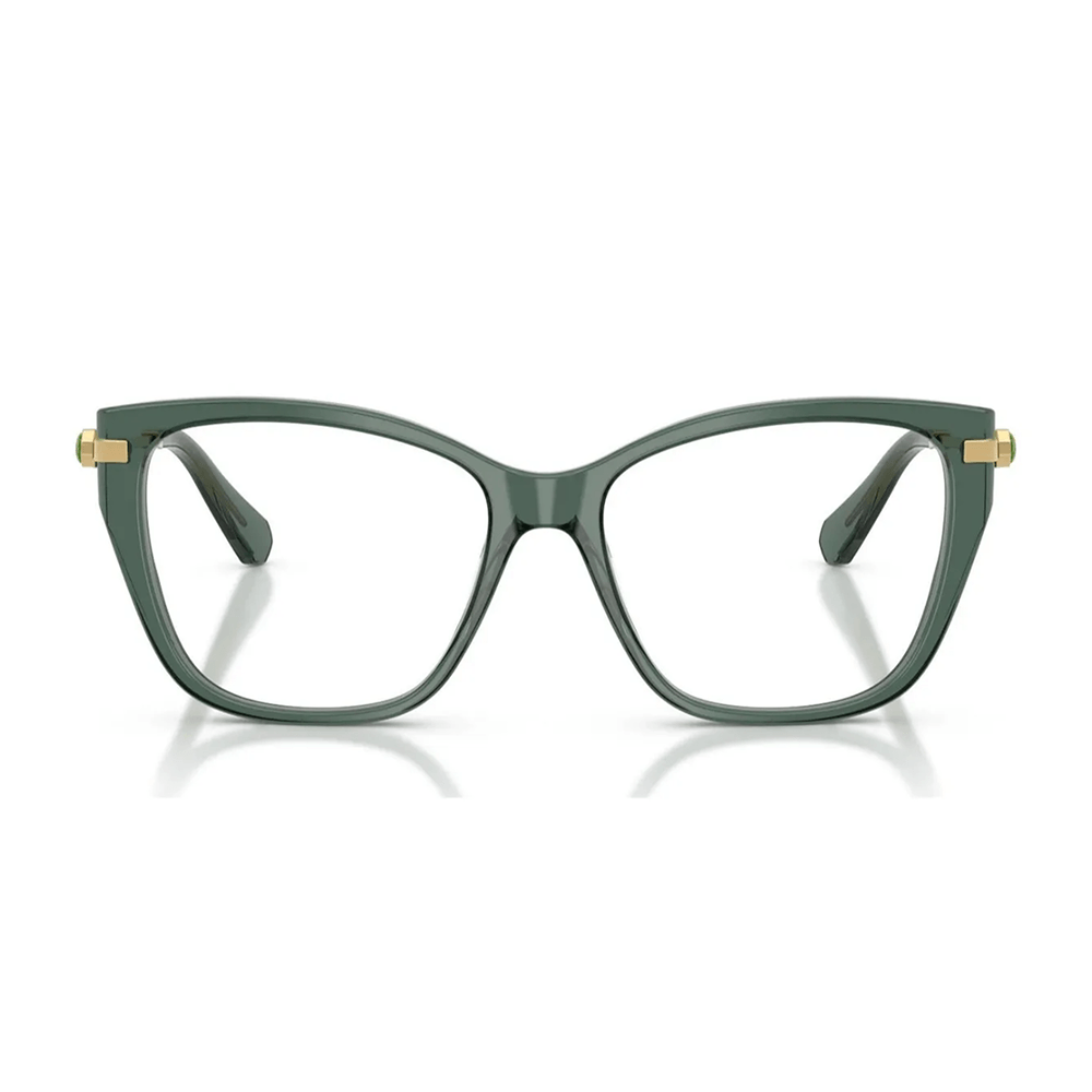 Armação para Óculos de Grau Feminina Swarovski SK2060 1043 Verde-claro transparente com dourado
