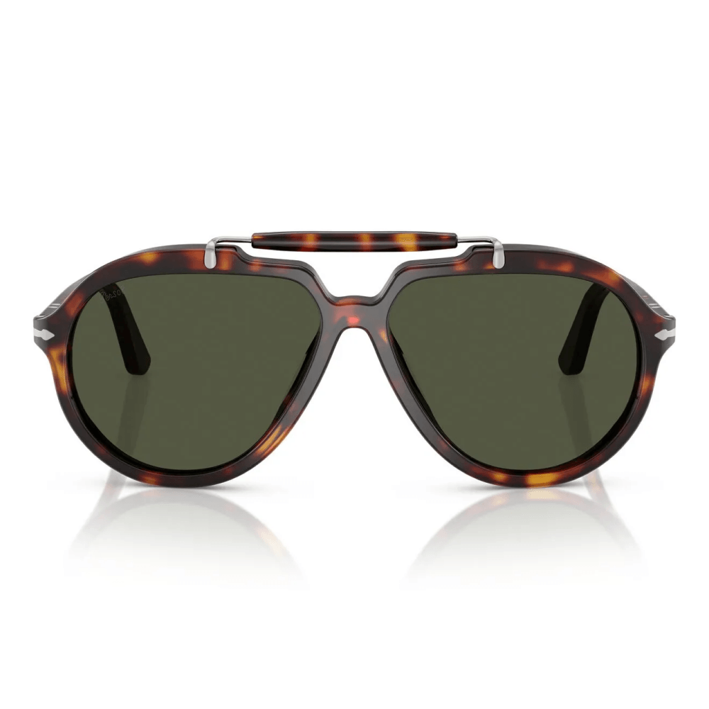 Óculos de Sol Persol PO0202S Masculino Aviador Acetato Havana