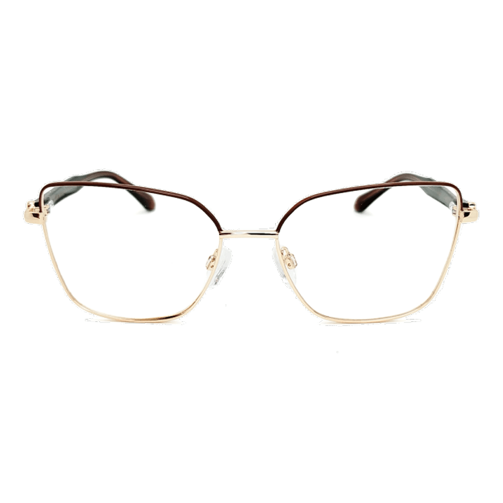 Armação de Óculos de Grau Jean Marcell JM1048 Feminino Gatinho Metal Dourado