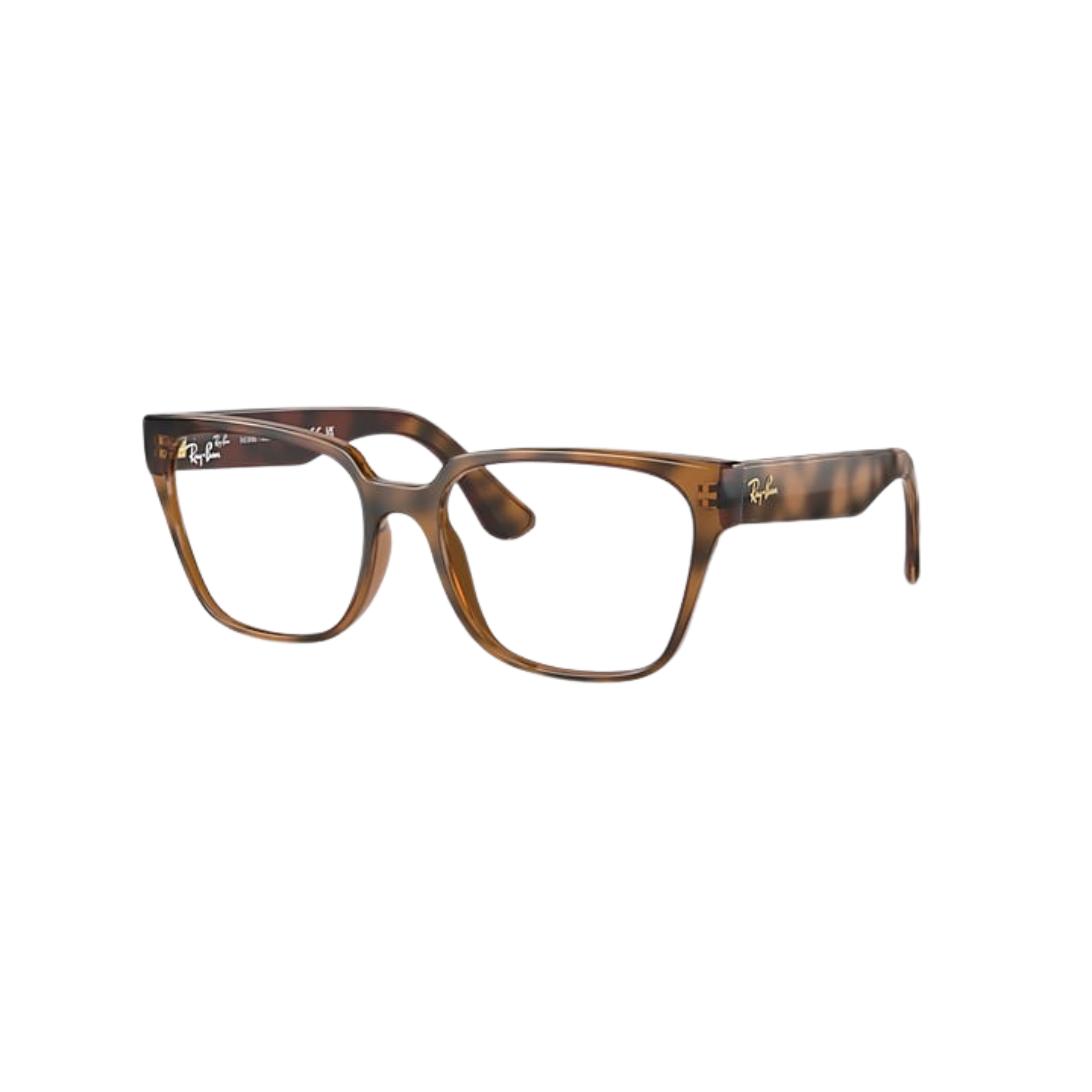 Armação de Óculos de Grau Feminino Ray-Ban Quadrado RX7242L Cor Havana Escuro