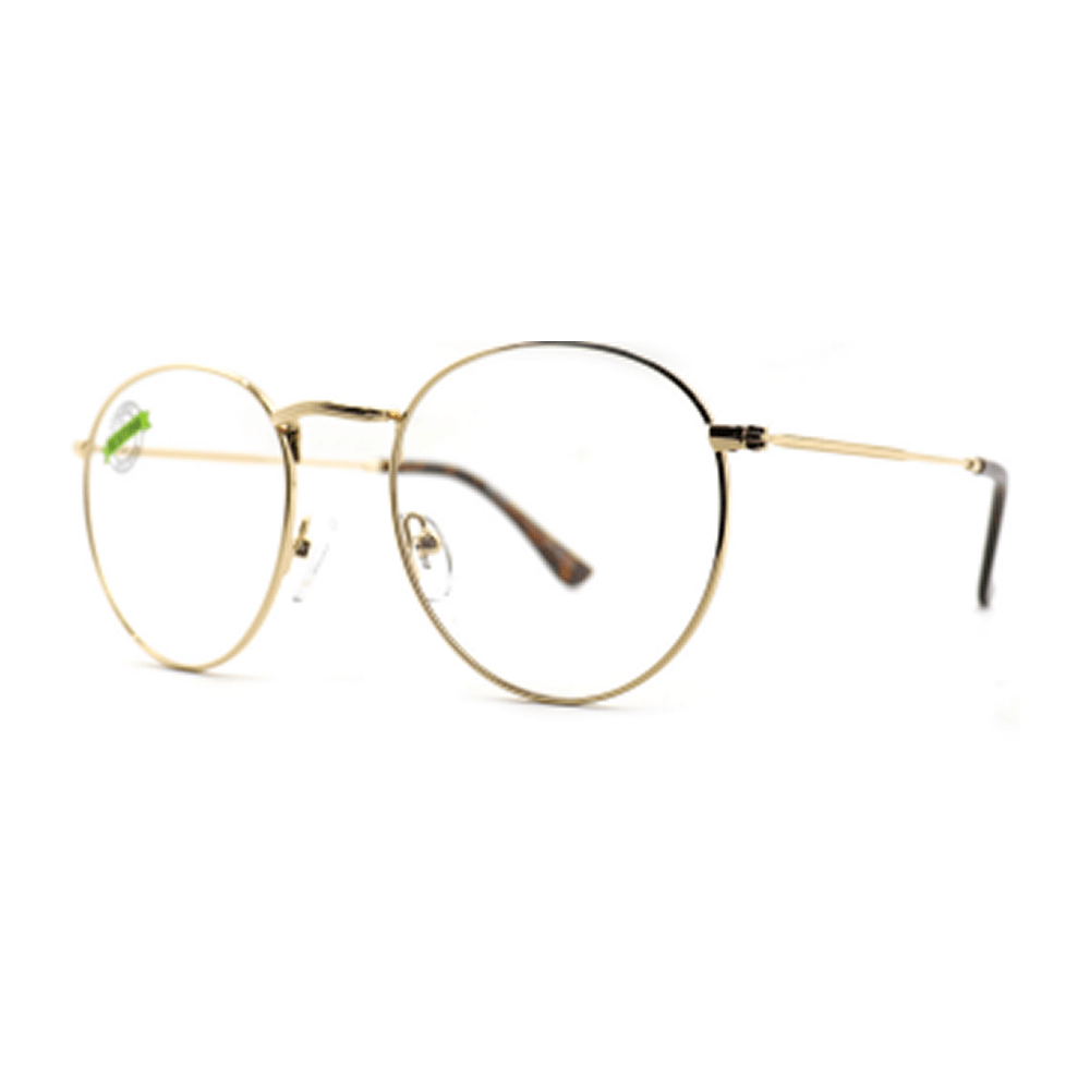 Armação de Óculos de Grau Sestini SE404 Unissex Redondo Acetato Preto e Dourado