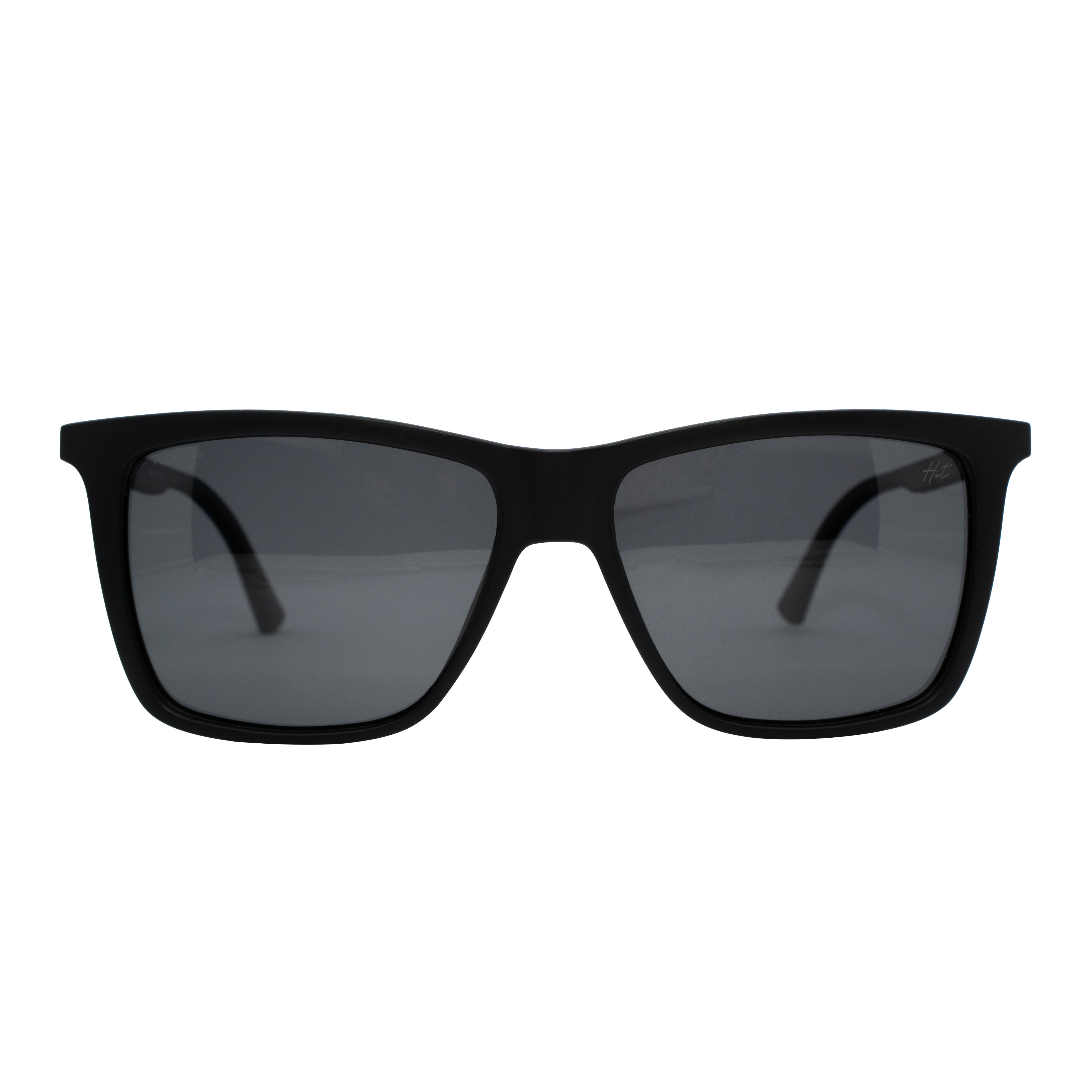 Óculos de Sol Hit SHIT24137C1 Masculino Quadrado Preto Fosco Tr 90 com Haste em Fibra de Carbono