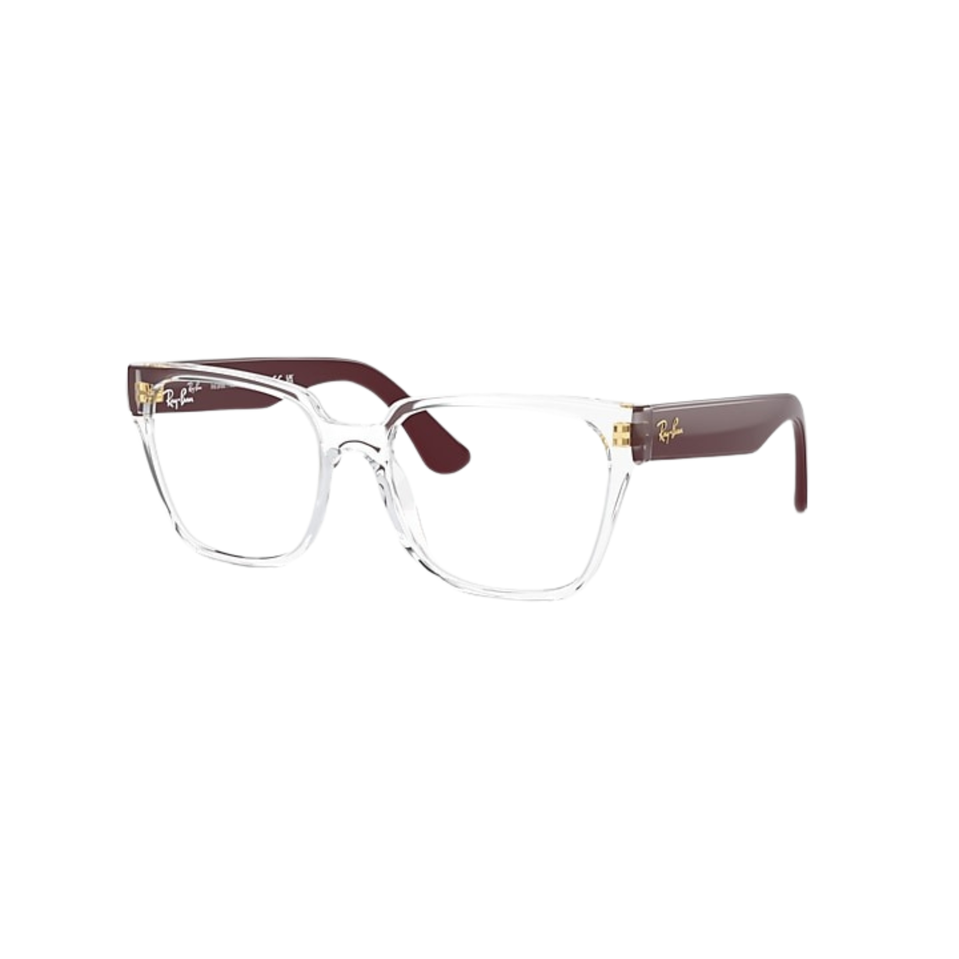 Armação de Óculos de Grau Feminino Ray-Ban Quadrado RX7242L 8349 Transparente/Vermelho Escuro