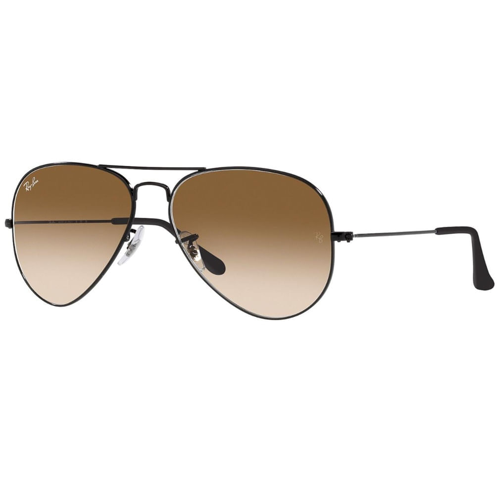 Óculos de Sol Ray-Ban RB3025 Unissex Aviador Metal Preto