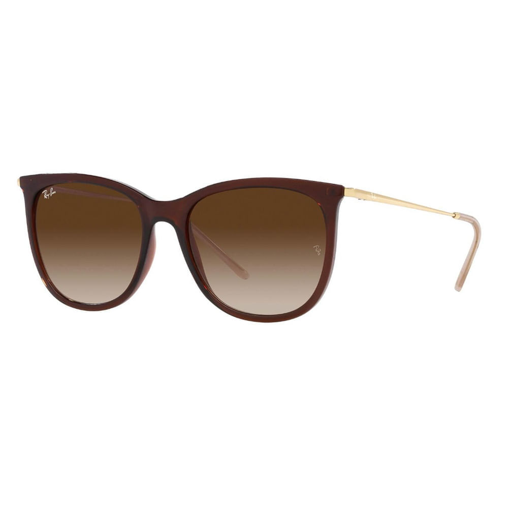 Óculos de Sol Ray-Ban RB4403L Feminino Gatinho Acetato Marrom